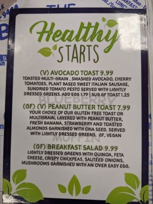 Small Vegan/ Vegetarian menu at The Blueberry Muffin in Plymouth