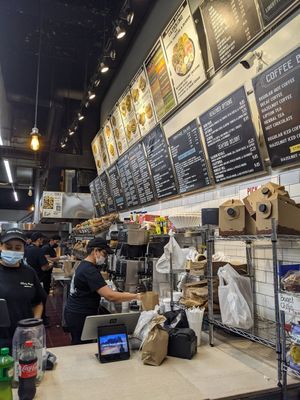 Inside at Liberty Bagels in New York City