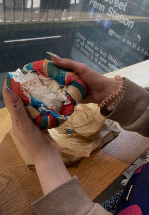 Liberty bagel with tofu cream  at Liberty Bagels in New York City