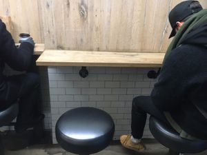 This is what the steading looks like. at Liberty Bagels in New York City