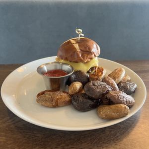 pulled bbq mushroom sandwich  at Spirit Elephant in Winnetka