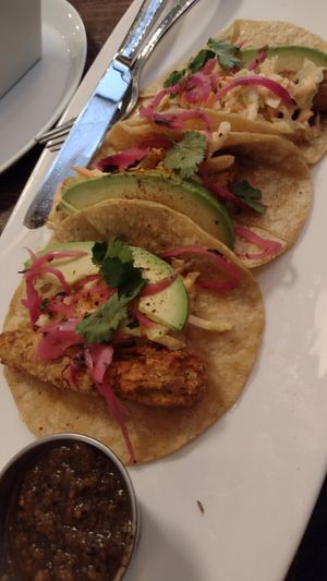 Fried zucchini taco appetizer at Spirit Elephant in Winnetka