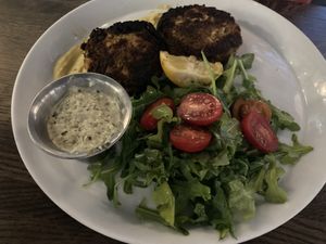 Crabless cakes  at Spirit Elephant in Winnetka