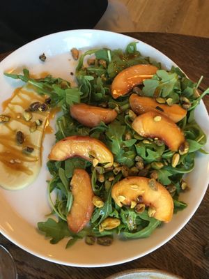 Grilled peach salad at Spirit Elephant in Winnetka