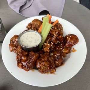 bbq and mango chili cauli wings   at Spirit Elephant in Winnetka