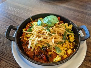 Ranchero Skillet (tofu scramble) at Spirit Elephant in Winnetka