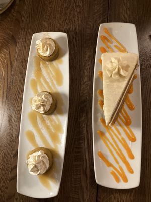 Pumpkin cheesecakes and carrot cake   at Spirit Elephant in Winnetka