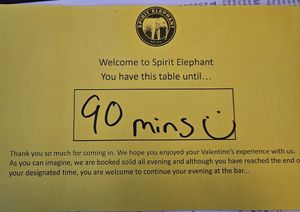 Handed to us with our menu at Spirit Elephant in Winnetka