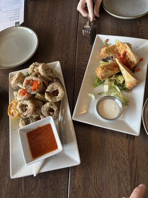 Buffalo Chicken Rolls and Mushroom Calamari  at Spirit Elephant in Winnetka