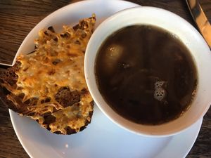 French onion soup at Spirit Elephant in Winnetka