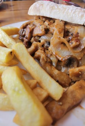 Fake steak ciabatta at Kelly's Diner in Letterkenny