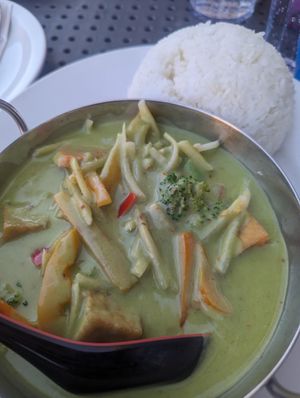 Tofu green curry vegan at Thai Kitchen in Minturn