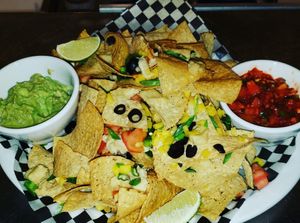 Vegan Nachos at Buskers in Prince George