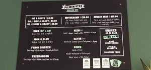 Current menu (January 2020) at The Green Owl in Hornsea