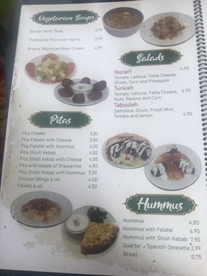 Menu at La Teteria  in Malaga