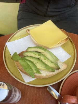 Toast with avocado  at La Teteria  in Malaga