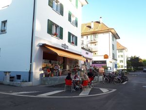 Outside at lil Radish in Bern