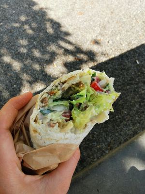 Falafel pita wrap at Santo Falafel in Florence
