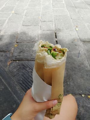 Falafel wrap at Santo Falafel in Florence