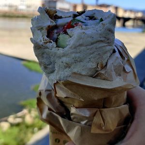 Za'atar falafel wrap at Santo Falafel in Florence