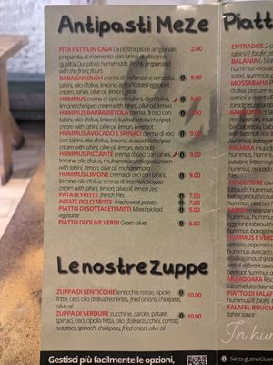 Menu p2 at Santo Falafel in Florence