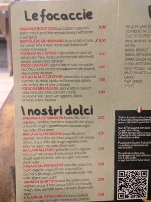 Menu p5 at Santo Falafel in Florence