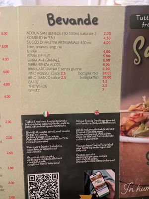 Menu p6 at Santo Falafel in Florence