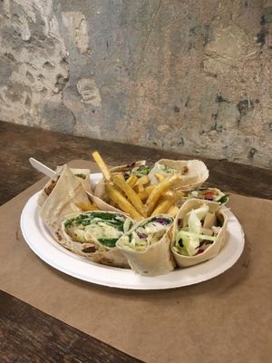 Pitas and fries at Santo Falafel in Florence