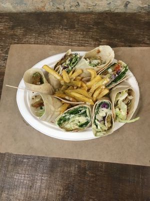 Pitas and fries at Santo Falafel in Florence