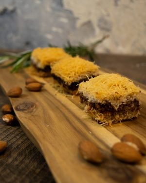 Almond Kunafa at Santo Falafel in Florence