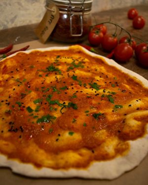 Manouche Muhammara at Santo Falafel in Florence