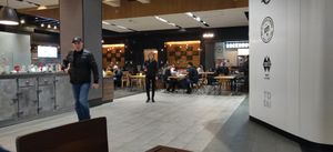 Additional seating in mall at Beleaf Cafe in West Los Angeles