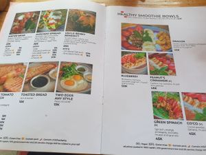 Menu at Tiga in Canggu