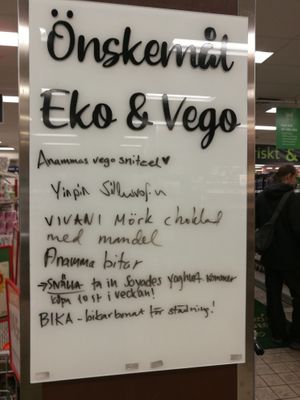 Veg wish list. at ICA Söder in Malmo