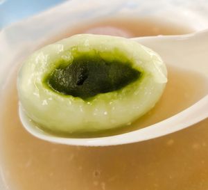 Matcha rice ball my favorite at 75 Ah Balling Peanut Soup 花生汤圆 - Beach Road in Central Singapore