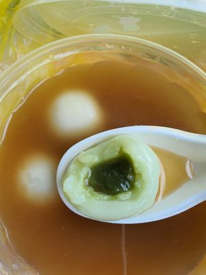 Green tea flavour ~ 22/2/21 at 75 Ah Balling Peanut Soup 花生汤圆 - Bedok in East Singapore