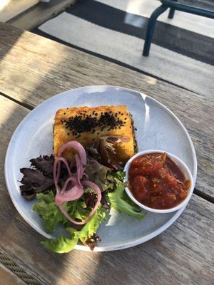 sausage roll at Two Mountains Merchants in Thirroul