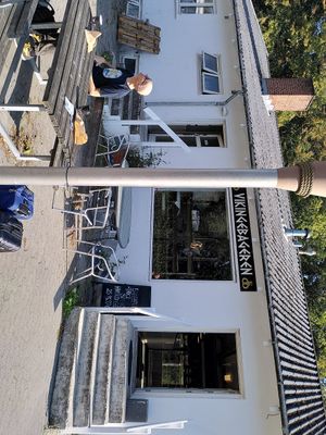 Front of the shop at Vikingebageren in Roskilde