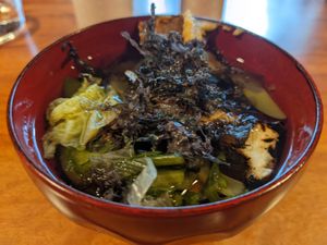 コースのお味噌汁 at Veganic Monkey Magic 浅草 in Tokyo