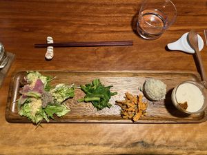 Appetizer course  at Veganic Monkey Magic 浅草 in Tokyo