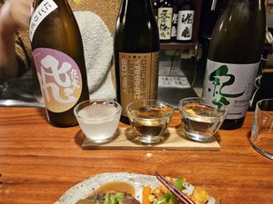 Sake selection at Veganic Monkey Magic 浅草 in Tokyo