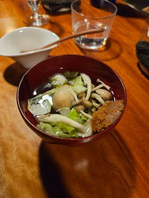 Miso soup at Veganic Monkey Magic 浅草 in Tokyo