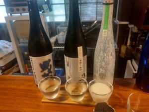 Three favourite sweet sake at Veganic Monkey Magic 浅草 in Tokyo