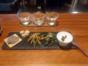 Varied platter (yum!) at Veganic Monkey Magic 浅草 in Tokyo