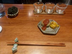 More yummy food, this time pumpkin puree w/ a soy pulp patty at Veganic Monkey Magic 浅草 in Tokyo