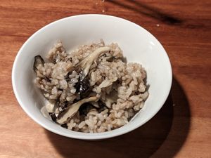 Rice with mushrooms at Veganic Monkey Magic 浅草 in Tokyo