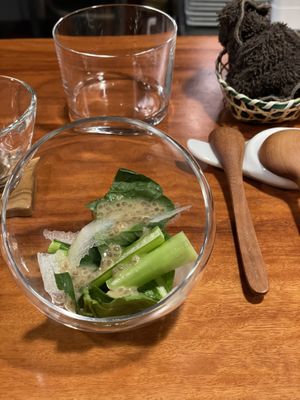 Gourd salad with chia dressing  at Veganic Monkey Magic 浅草 in Tokyo