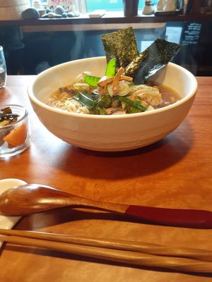 Vegan ramen at Veganic Monkey Magic 浅草 in Tokyo