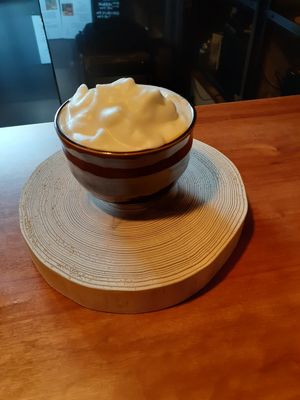 Café Latte at Veganic Monkey Magic 浅草 in Tokyo