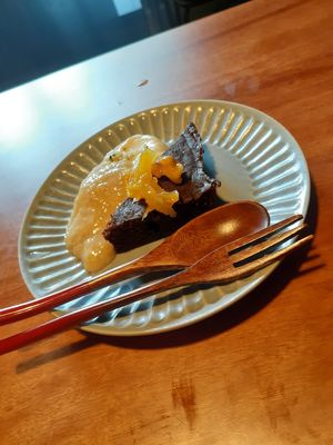 Miso chocolate brownie at Veganic Monkey Magic 浅草 in Tokyo